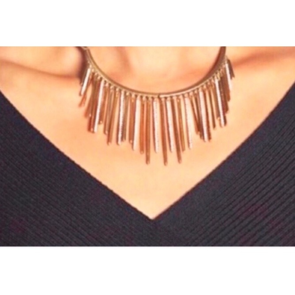 Jenny Packham Gold Fringe Necklace NWT